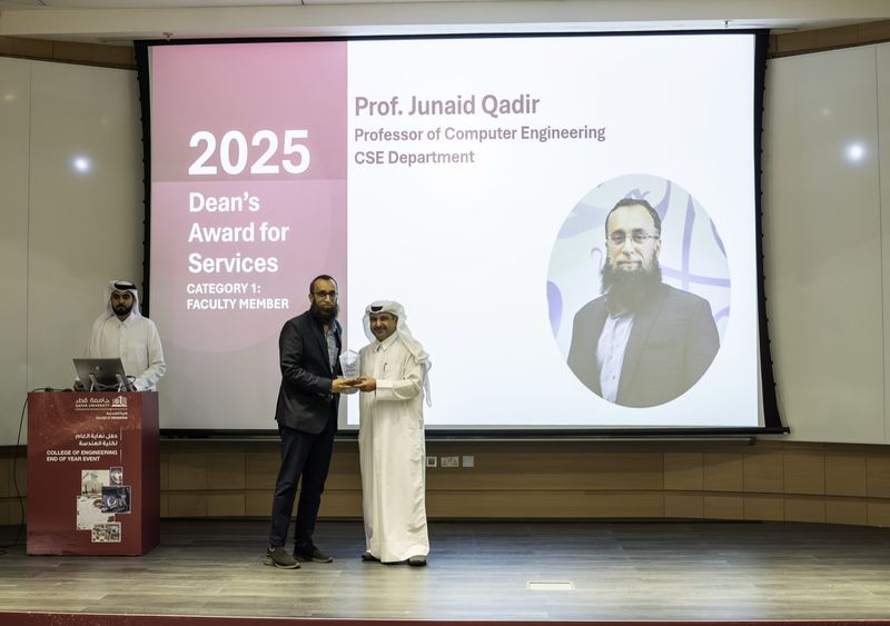 Receiving the College of Engineering Dean's Award for Excellence in Service, 2025